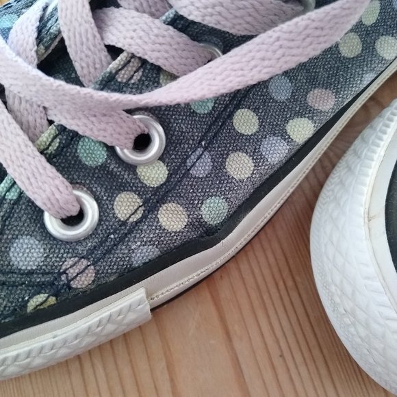 Vintage All Star Multicolour Polka Dots Low Top Converse - Picture 7 of 10